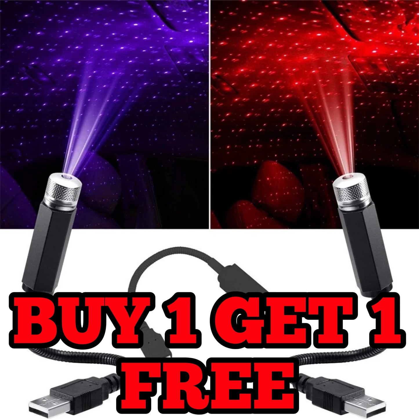 πππ π ππ²π π ππΏπ²π² LuxuryLightβ’ | USB Car Roof Star Light Mini Projector